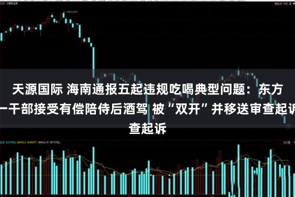 天源国际 海南通报五起违规吃喝典型问题：东方一干部接受有偿陪侍后酒驾 被“双开”并移送审查起诉